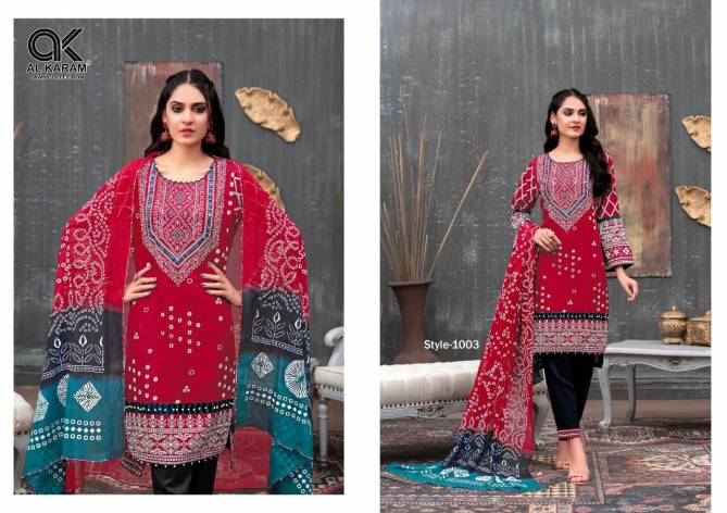 Al Karam Bandhani Special Casual Karachi Cotton Printed Designer Dress Material
